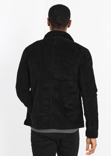 Brave Soul Black Button Through Cord Shacket