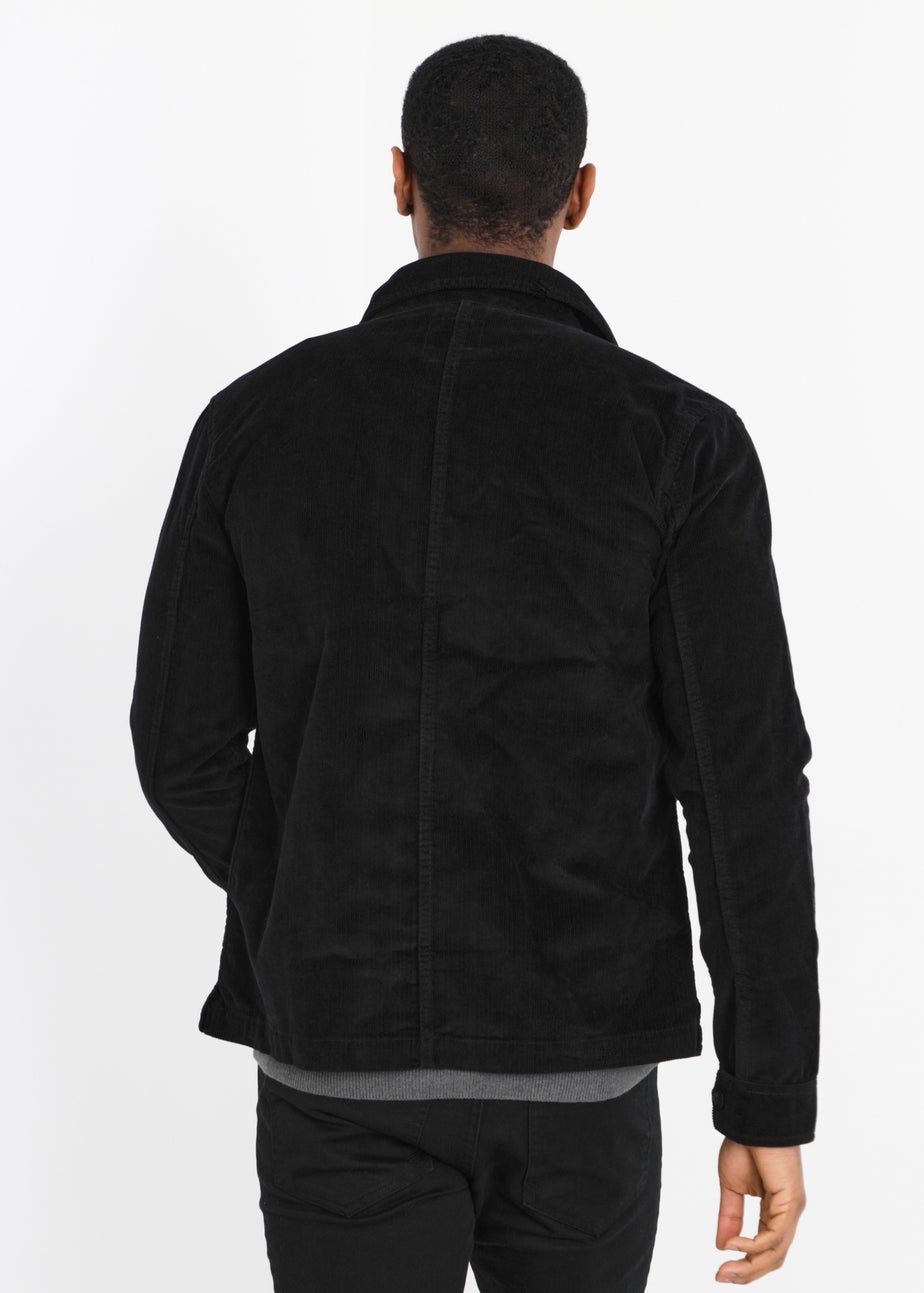 Brave Soul Black Button Through Cord Shacket
