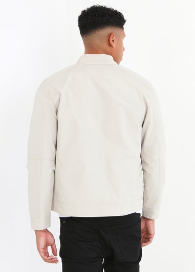 Brave Soul Stone Zip Through Biker Jacket