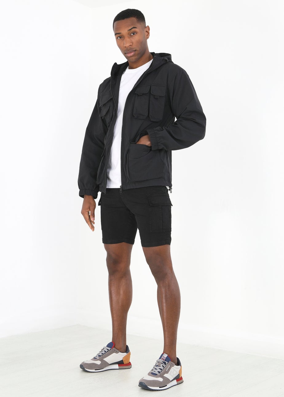 Brave Soul Black Mesh Lined Zip Through Jacket