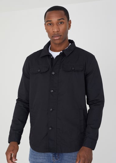 Brave Soul Black Button Through Utility Jacket