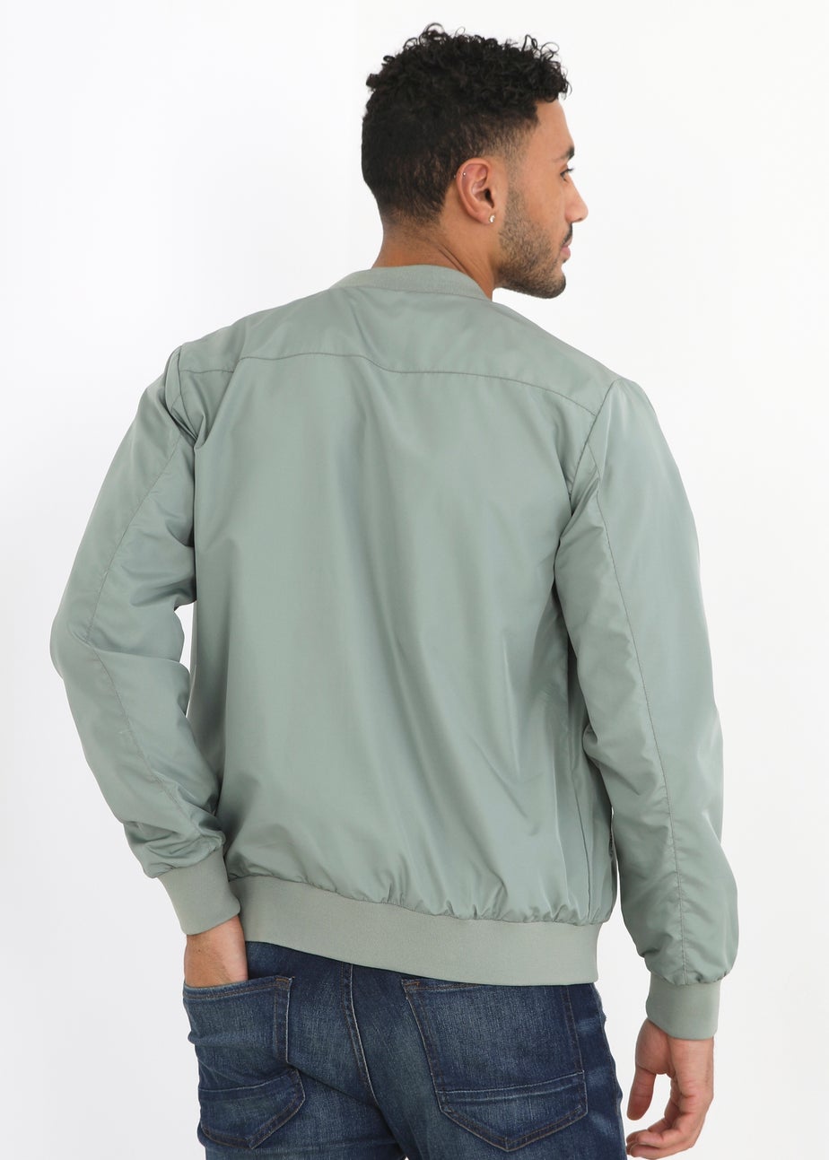 Brave Soul Soft Green Bomber Jacket