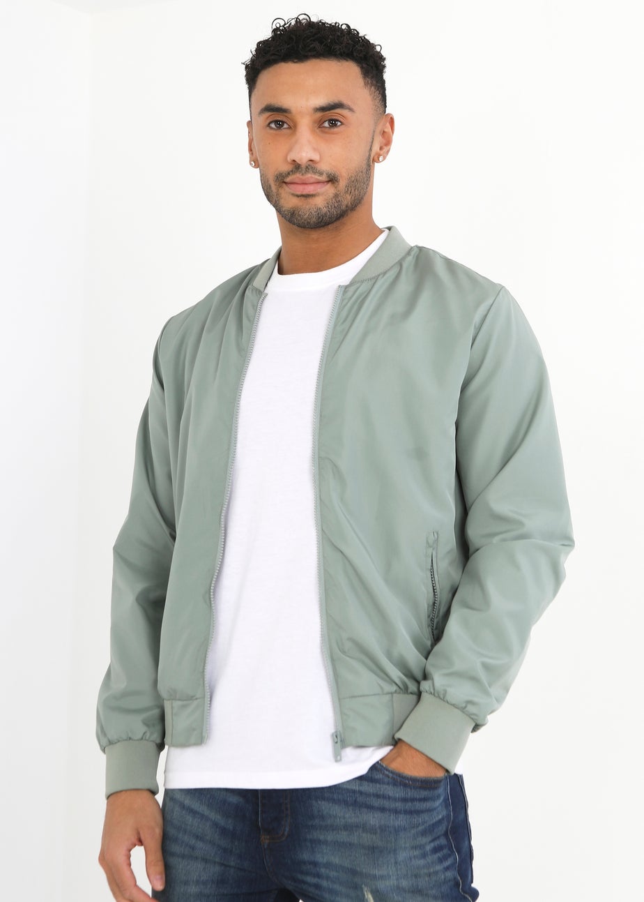 Brave Soul Soft Green Bomber Jacket