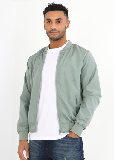Brave Soul Soft Green Bomber Jacket
