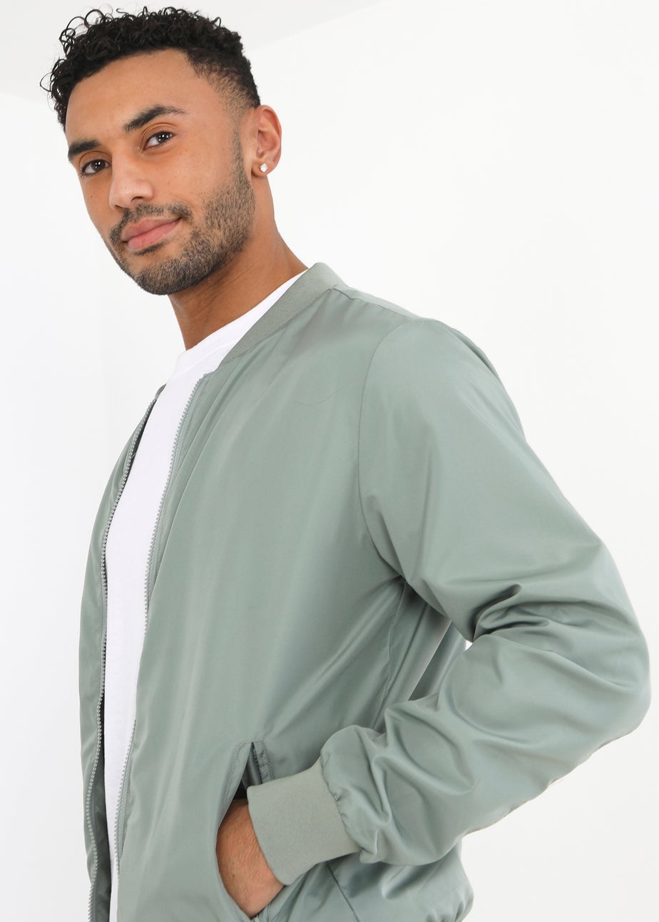 Brave Soul Soft Green Bomber Jacket