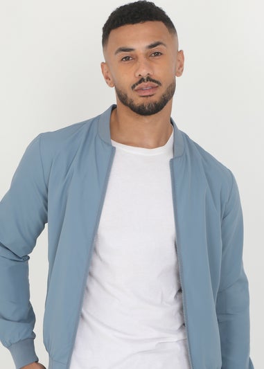 Brave Soul Light Blue Bomber Jacket