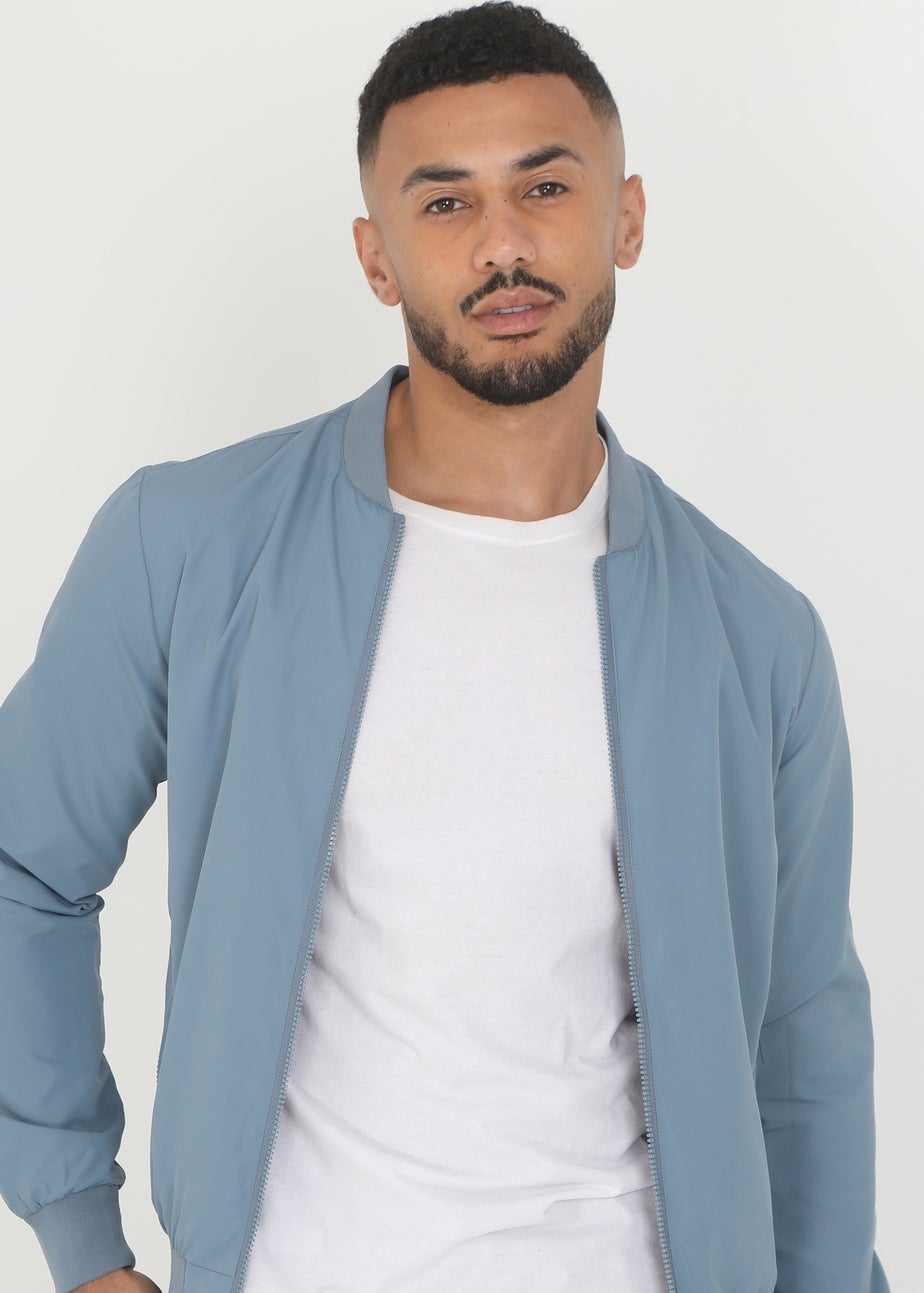 Brave Soul Light Blue Bomber Jacket