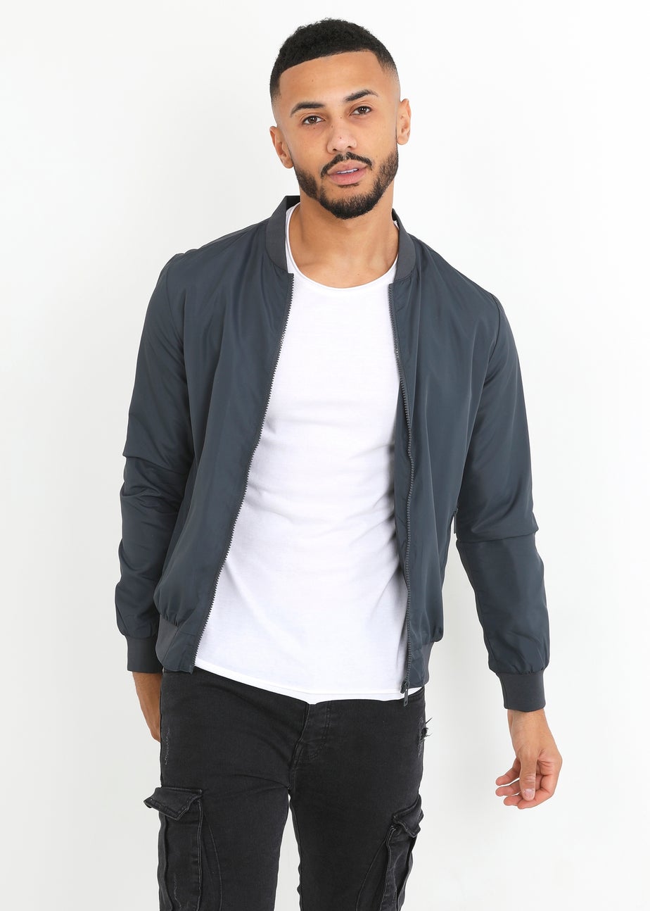 Brave Soul Charcoal Bomber Jacket