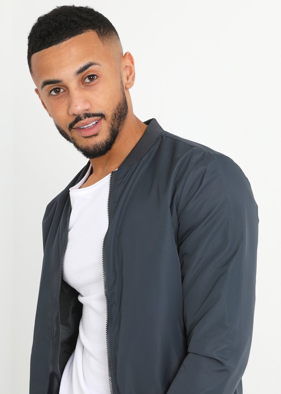 Brave Soul Charcoal Bomber Jacket