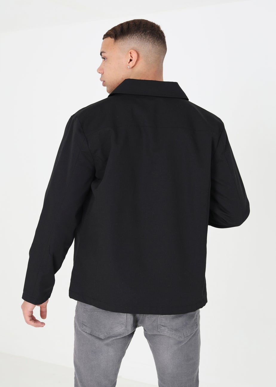Brave Soul Black Patch Pocket Coach Jacket