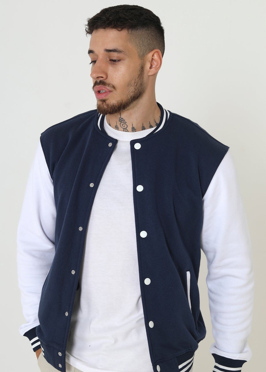 Brave Soul Navy Varsity Bomber Jacket