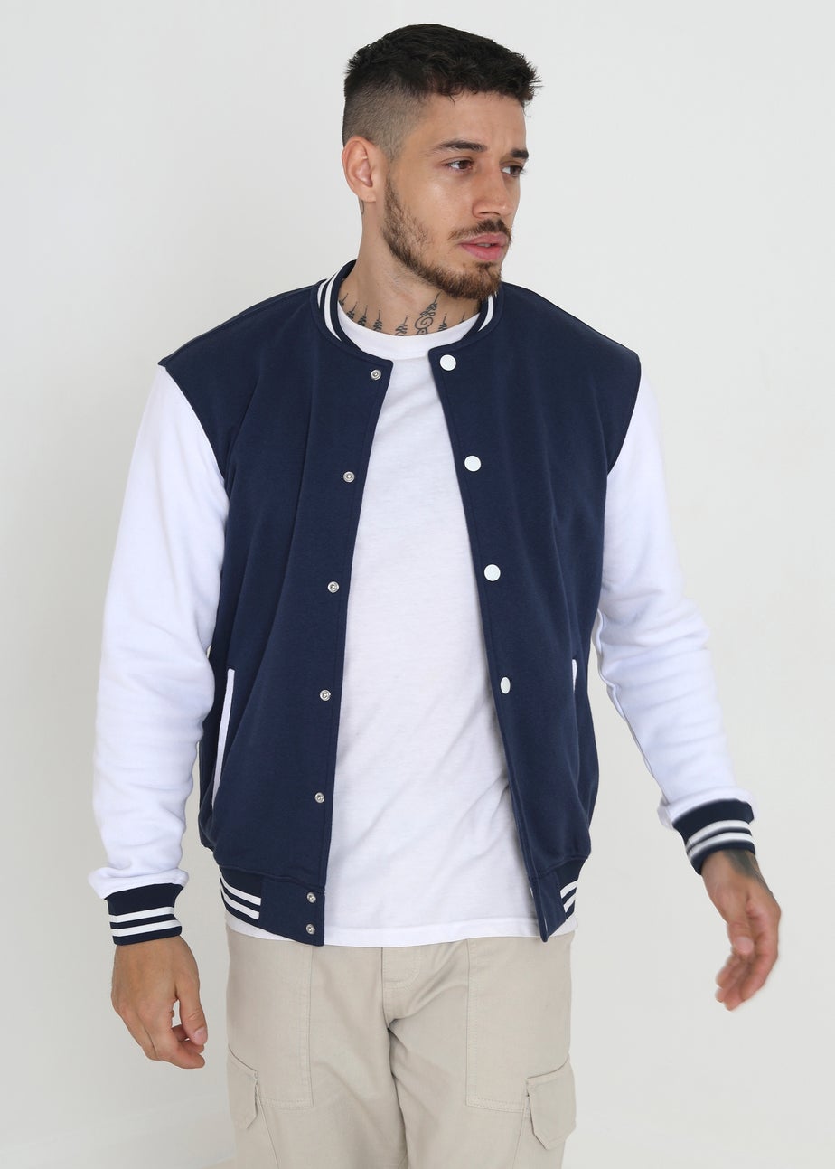 Brave Soul Navy Varsity Bomber Jacket