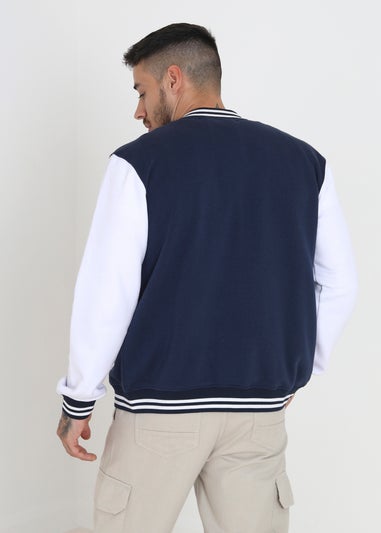 Brave Soul Navy Varsity Bomber Jacket