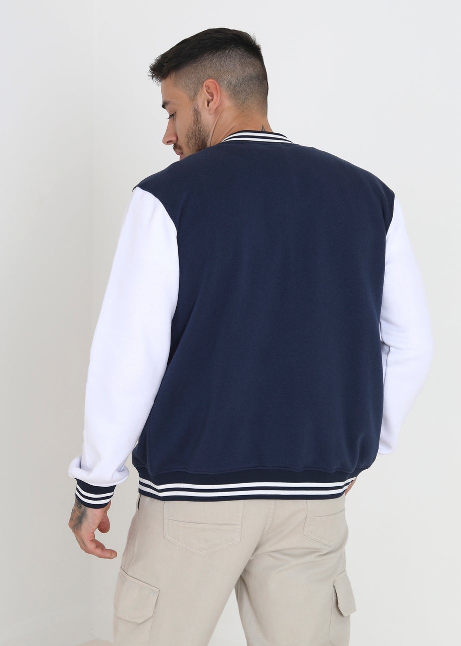 Brave Soul Navy Varsity Bomber Jacket