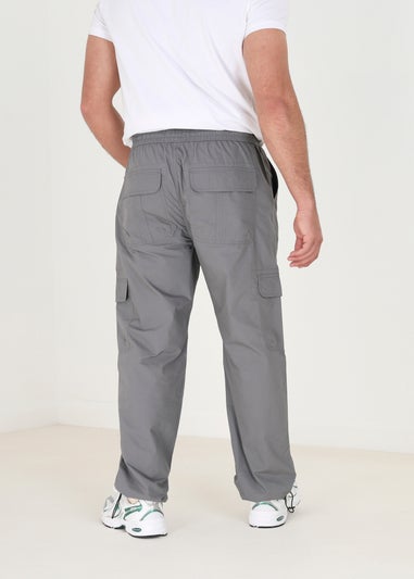 Brave Soul Dark Grey Cotton Poplin Cargo Trousers