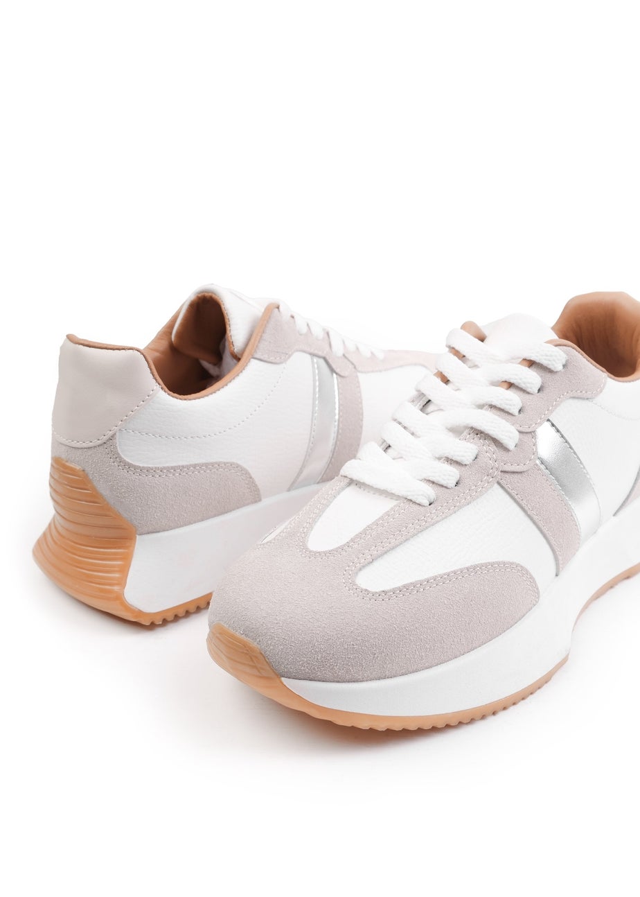 Where's That From White PU Pulse Runner Trainers