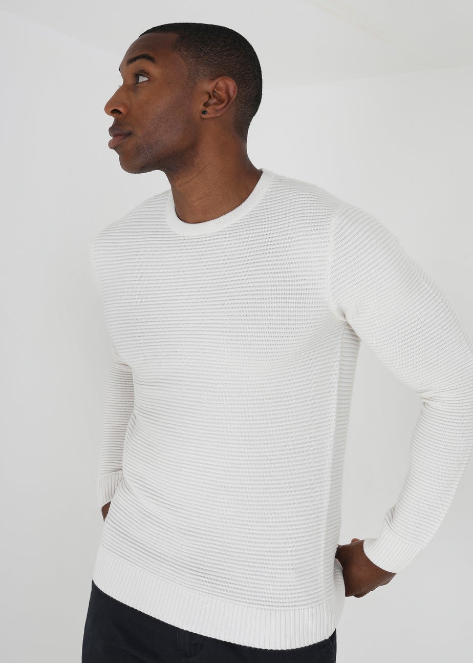 Brave Soul Ecru Crew Neck Knitted Jumper