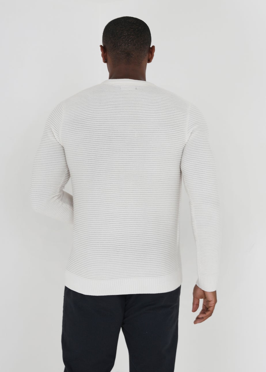 Brave Soul Ecru Crew Neck Knitted Jumper