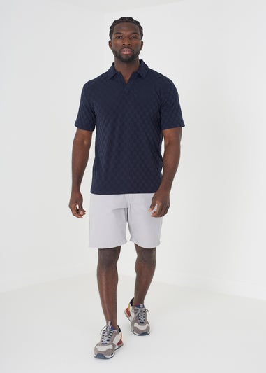 Brave Soul Navy Short Sleeve Open Collar Polo Shirt