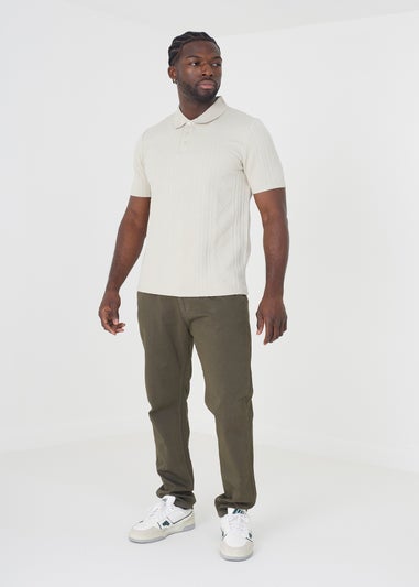 Brave Soul Stone Short Sleeve Jacquard Polo Shirt