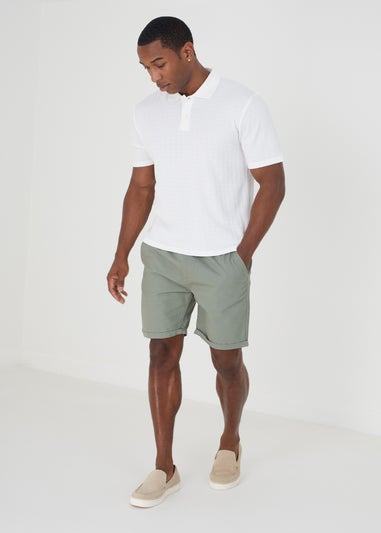 Brave Soul White Short Sleeve Polo Shirt