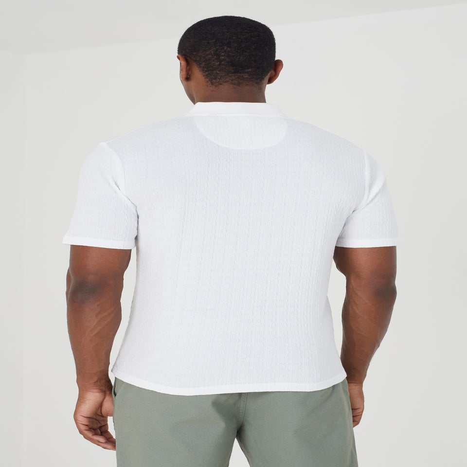 Brave Soul White Short Sleeve Polo Shirt