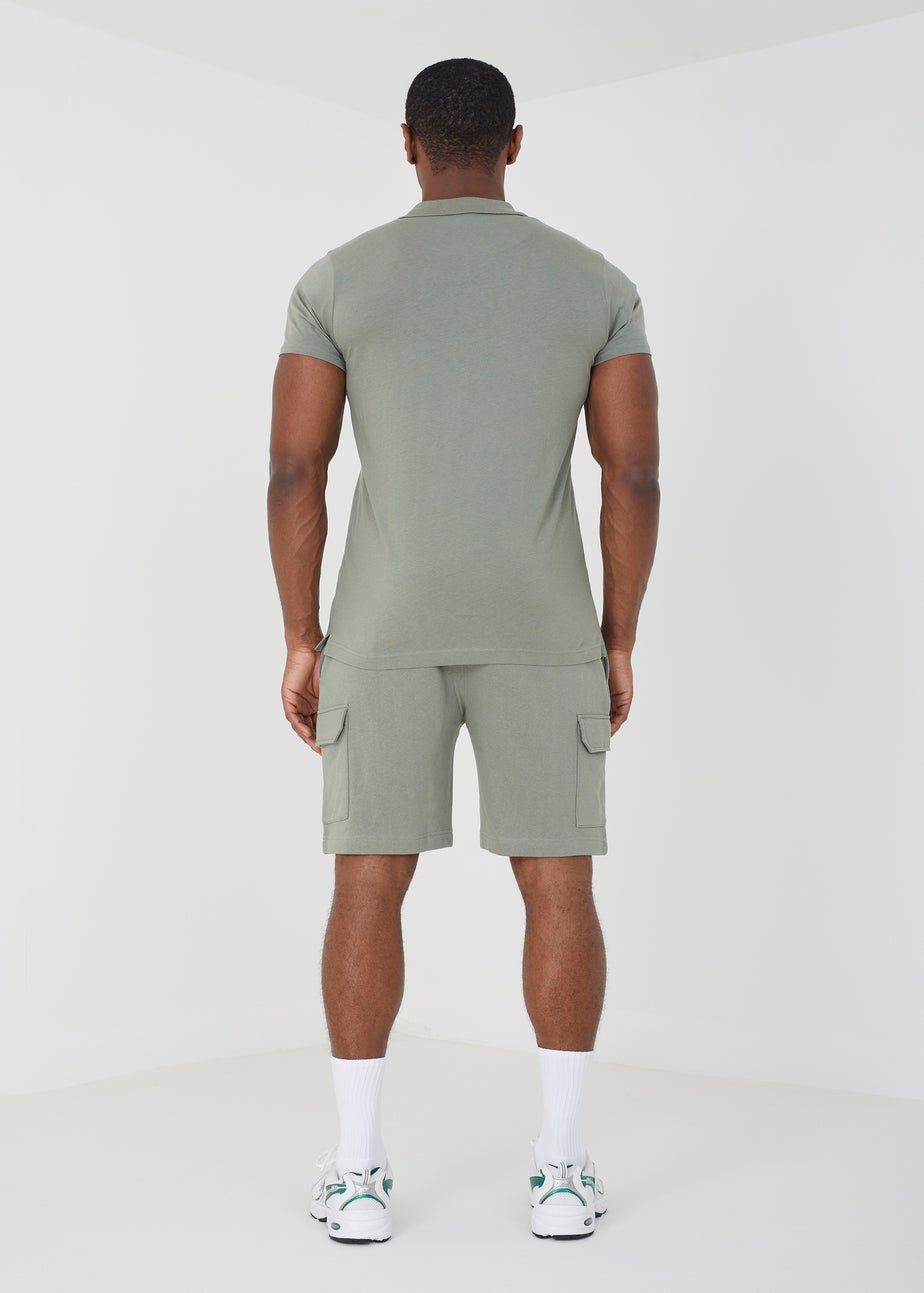 Brave Soul Soft Green Polo Shirt & Short Co-ord Set