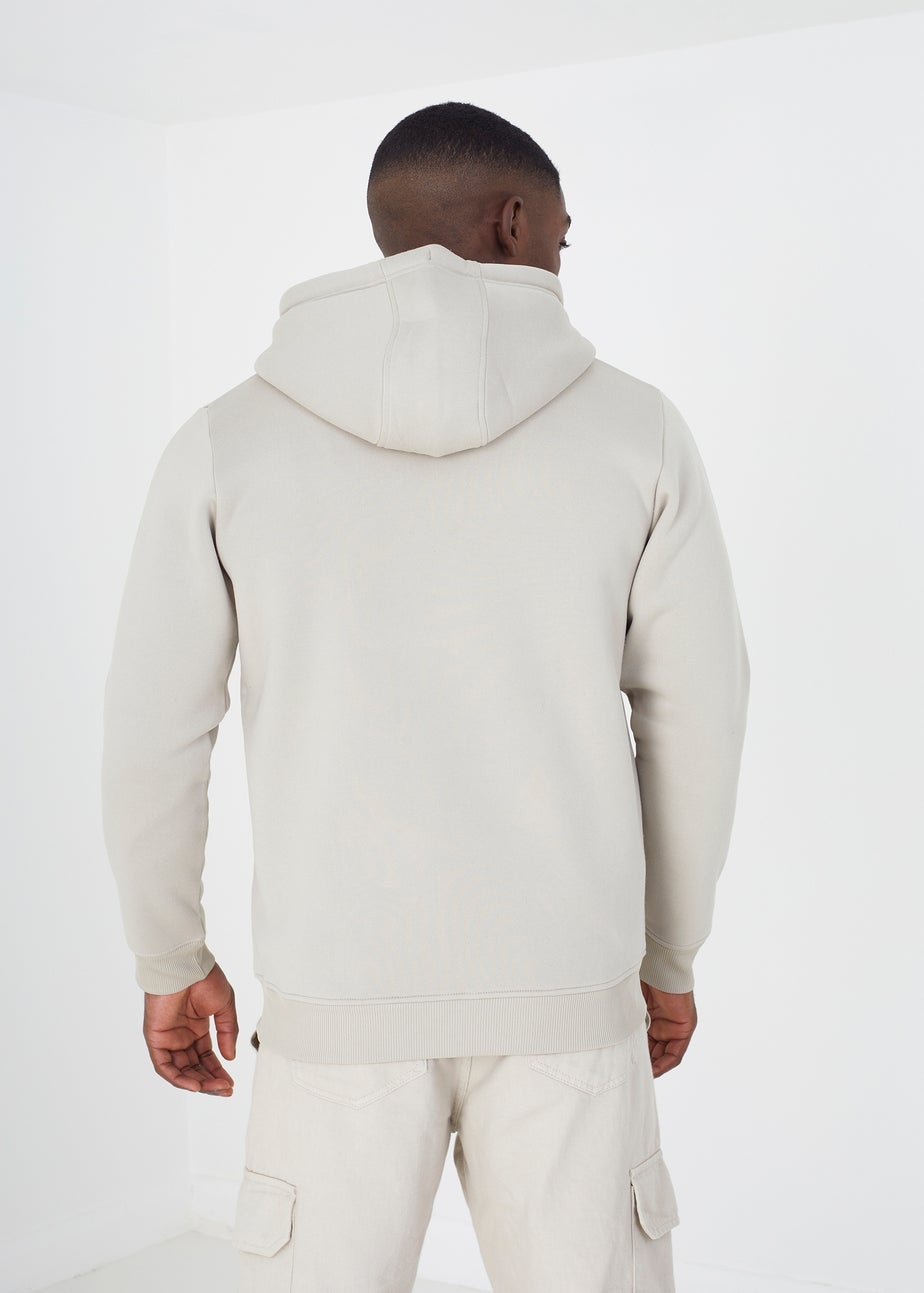 Brave Soul Stone Zip Through Hoodie