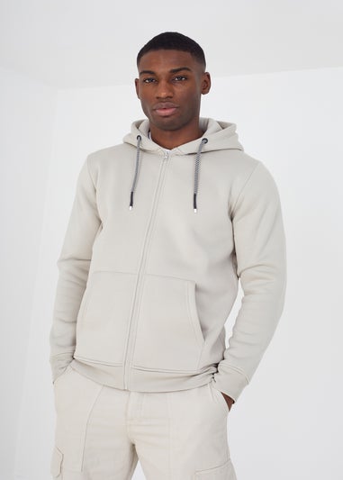 Brave Soul Stone Zip Through Hoodie