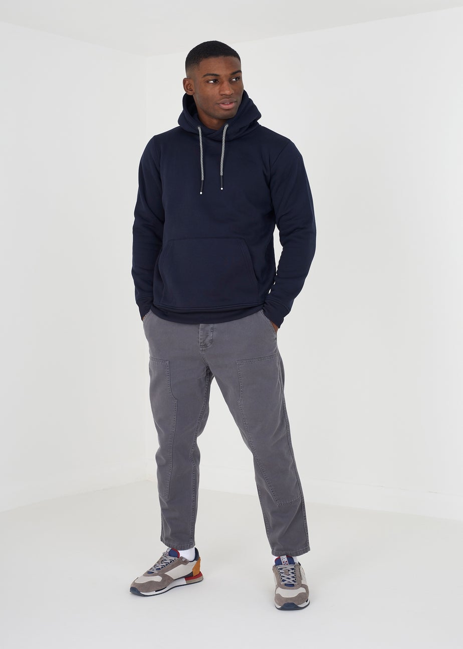 Brave Soul Navy Hoodie With Kangaroo Pocket