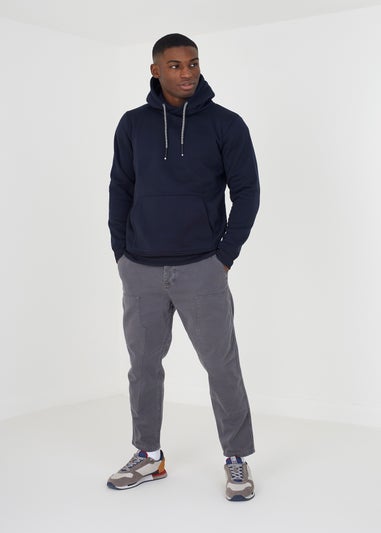 Brave Soul Navy Hoodie With Kangaroo Pocket