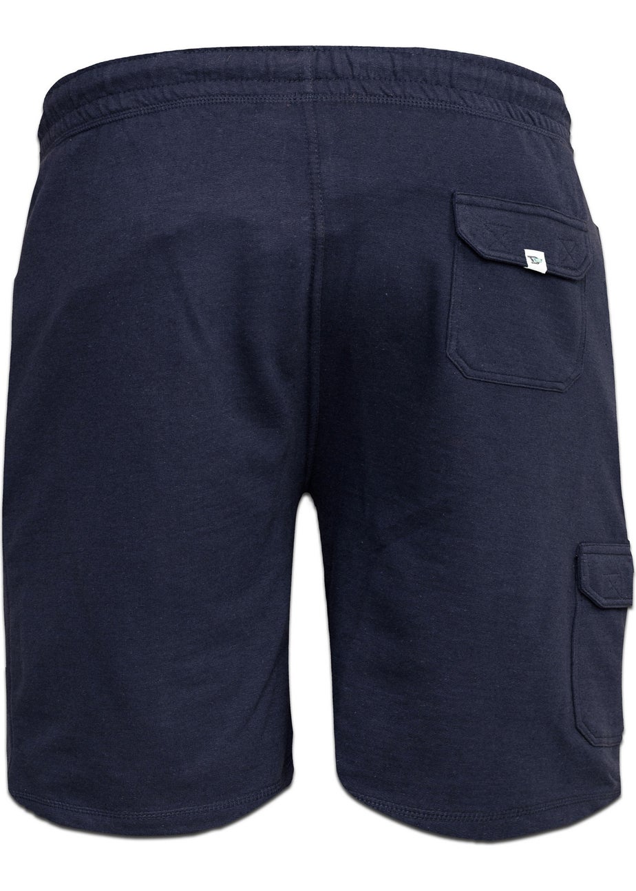Duke Navy John Cotton Lightweight Kingsize Cargo Shorts