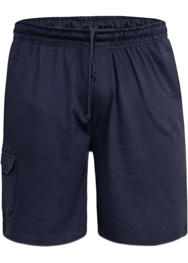 Duke Navy John Cotton Lightweight Kingsize Cargo Shorts