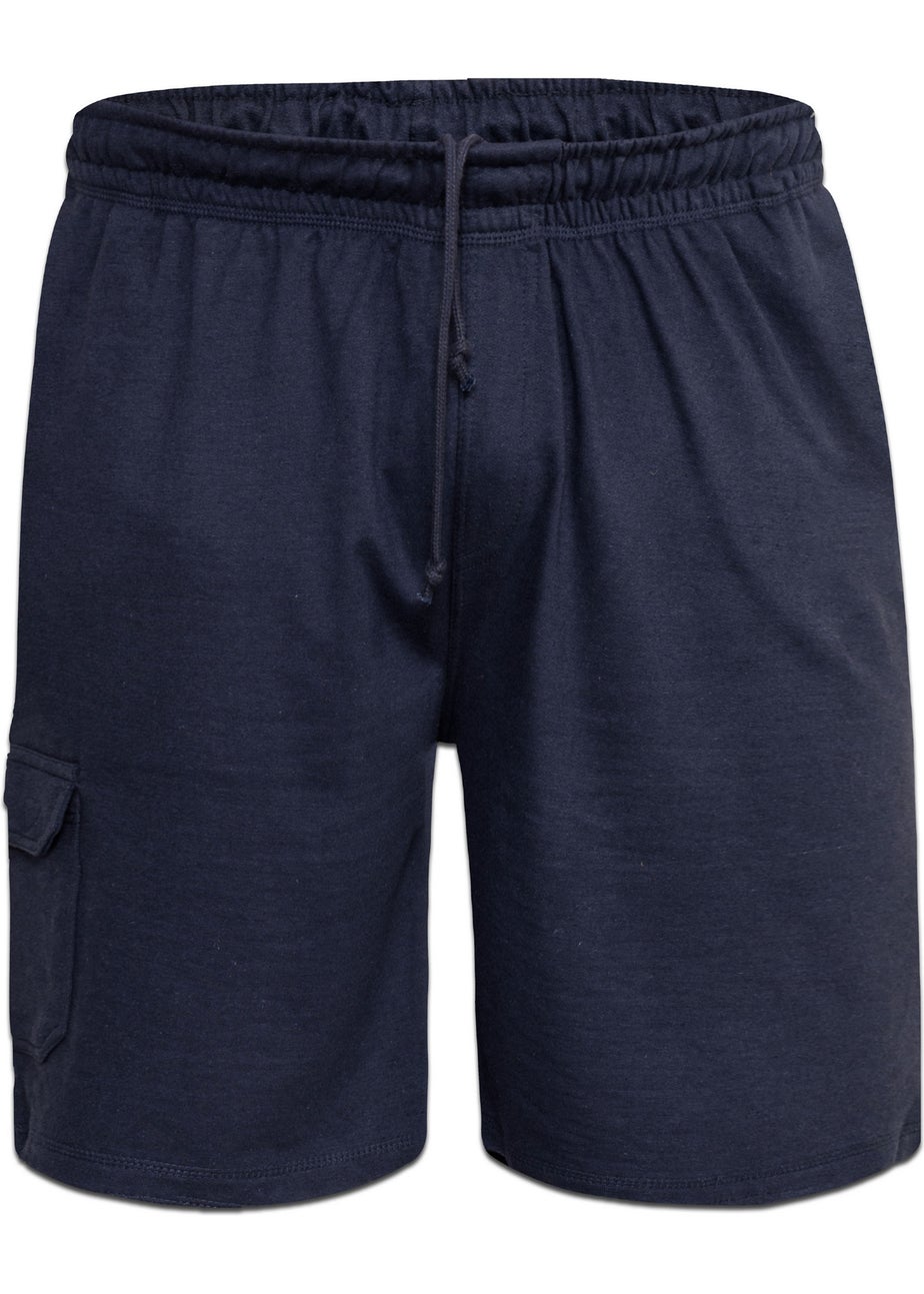 Duke Navy John Cotton Lightweight Kingsize Cargo Shorts