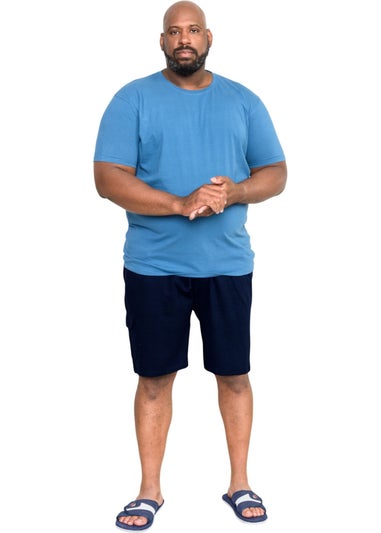 Duke Navy John Cotton Lightweight Kingsize Cargo Shorts