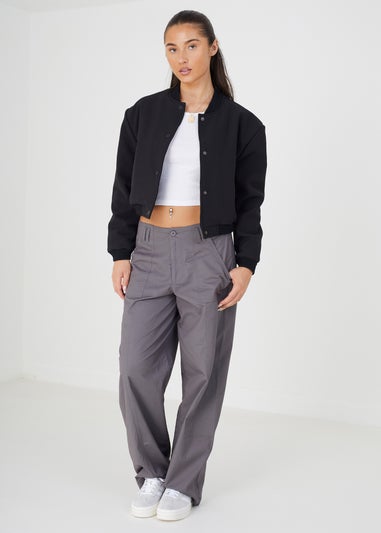 Brave Soul Black Bonded Bomber Jacket