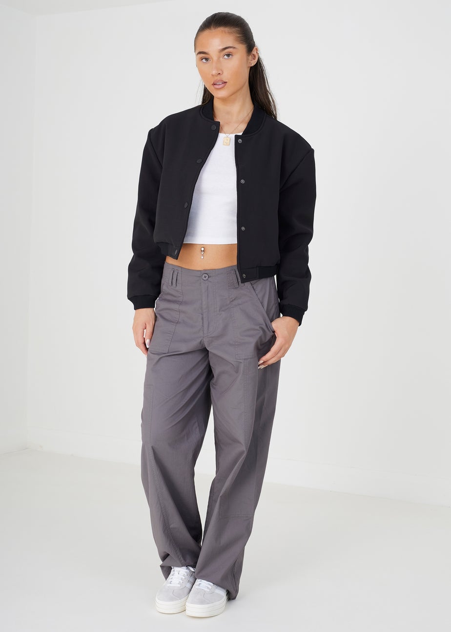 Brave Soul Black Bonded Bomber Jacket