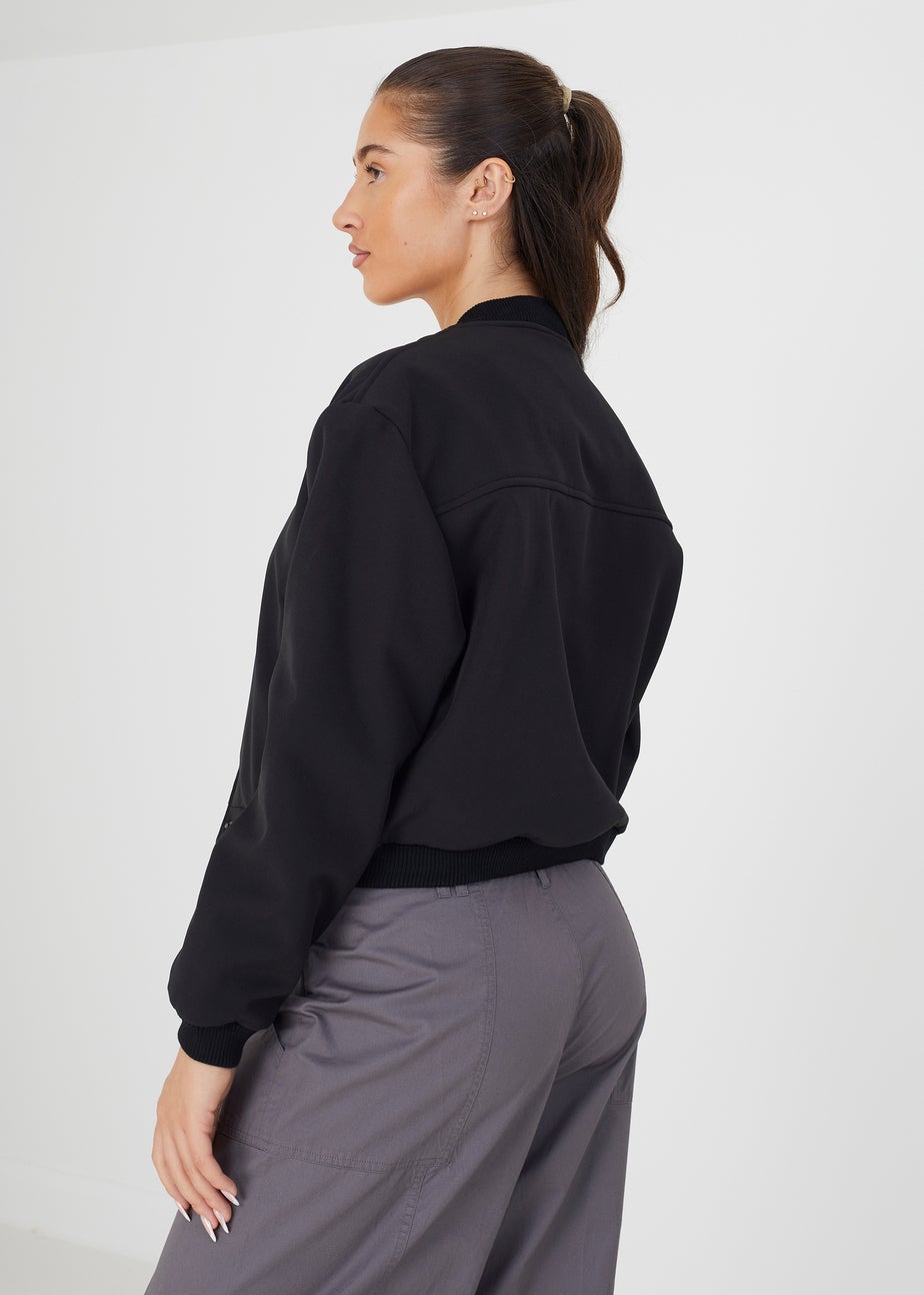 Brave Soul Black Bonded Bomber Jacket
