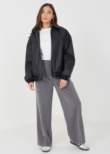 Brave Soul Black Zip Through PU Jacket