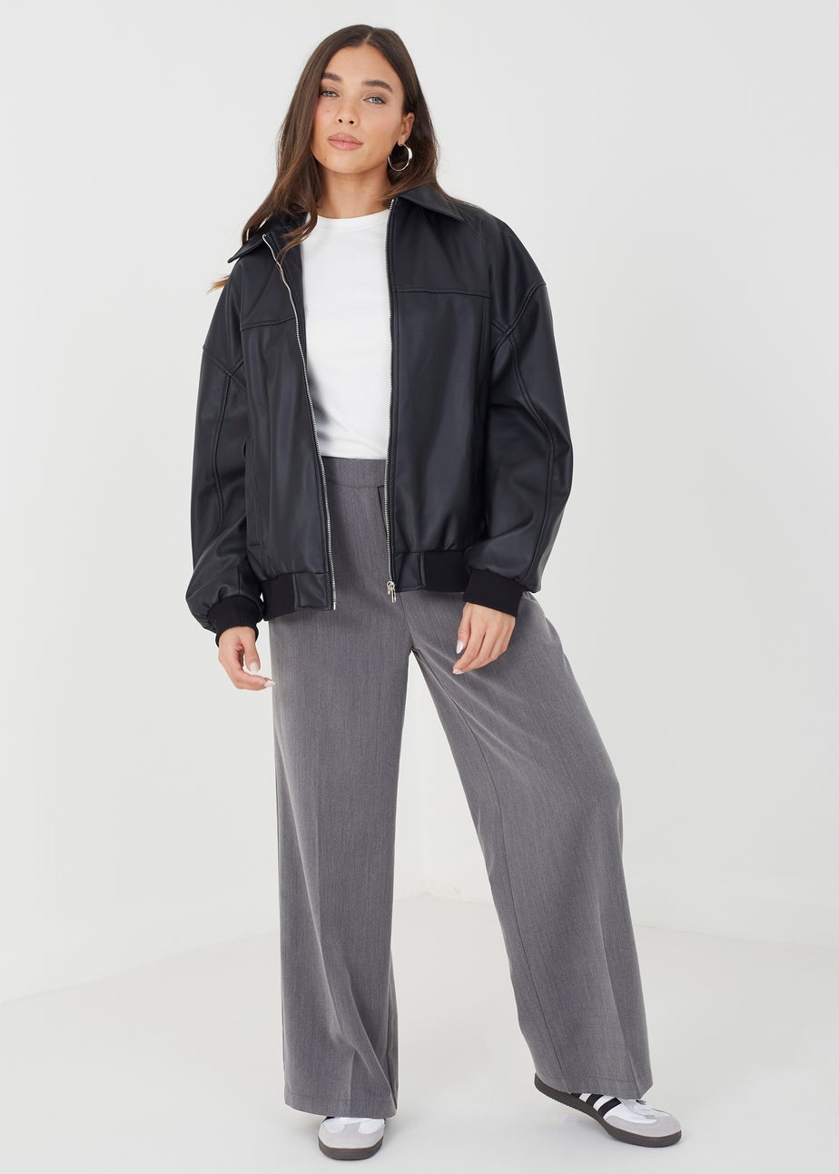 Brave Soul Black Zip Through PU Jacket