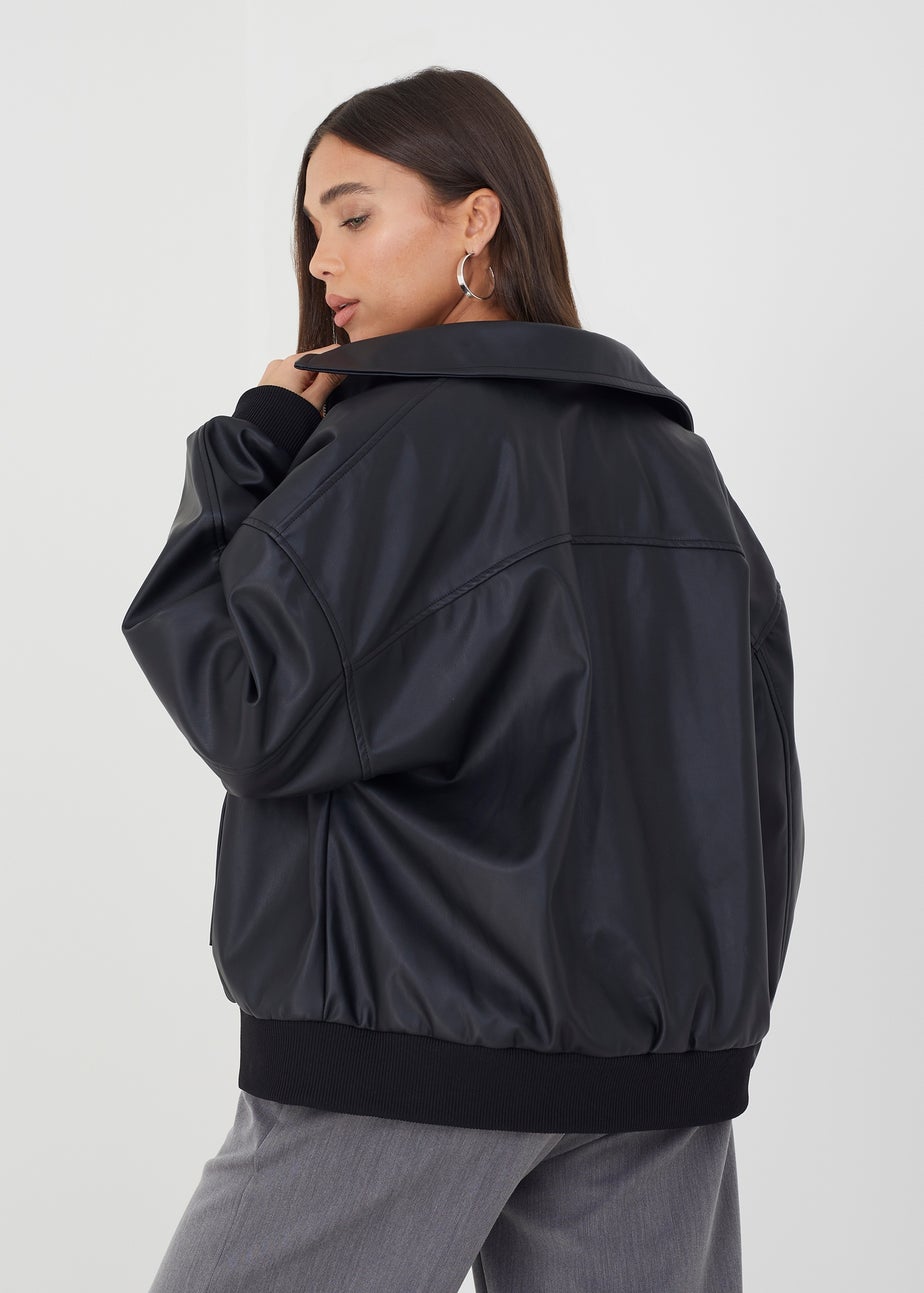 Brave Soul Black Zip Through PU Jacket