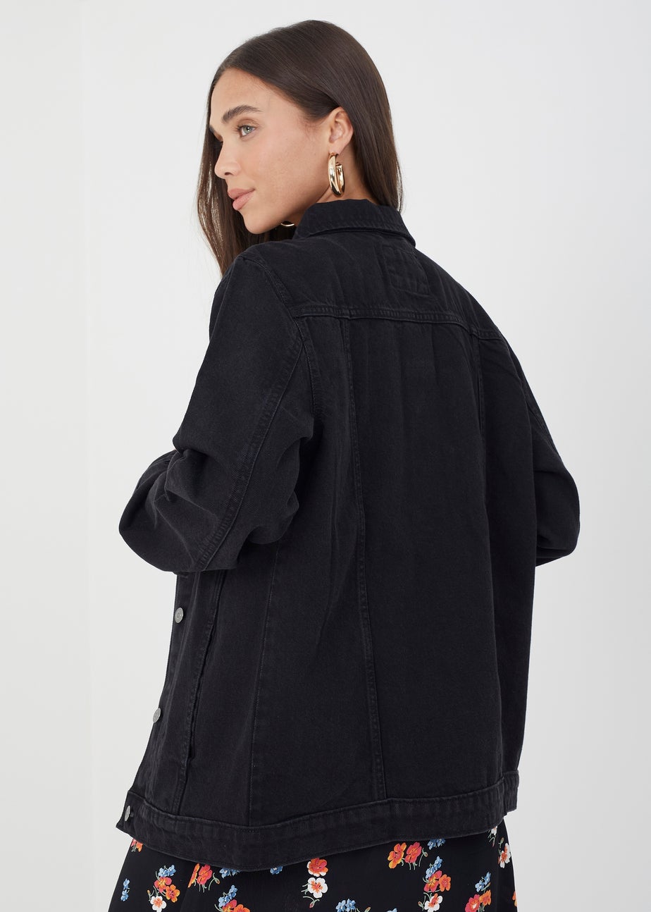 Brave Soul Black Oversized Denim Jacket