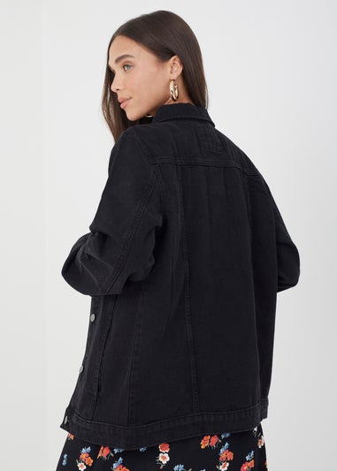 Brave Soul Black Oversized Denim Jacket