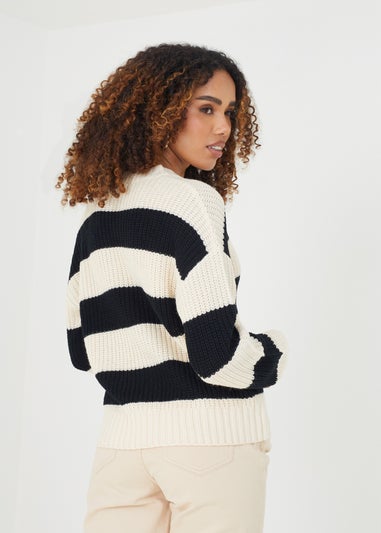 Brave Soul Black Chunky Rib Knit Cardigan