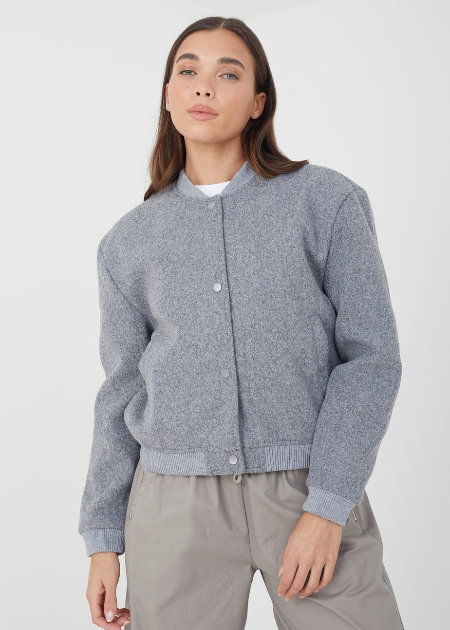 Brave Soul Grey Bomber Jacket