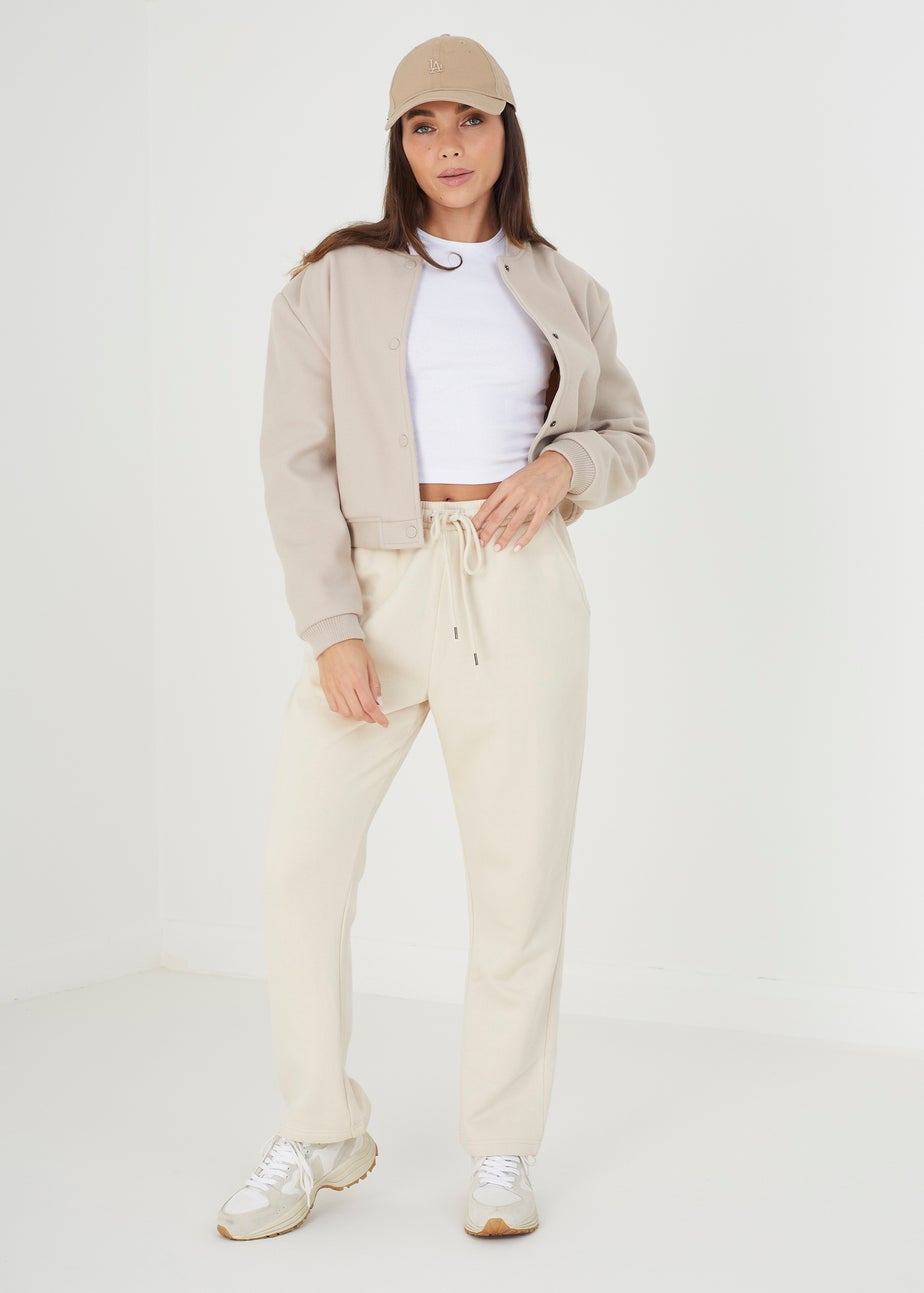 Brave Soul Beige Bomber Jacket
