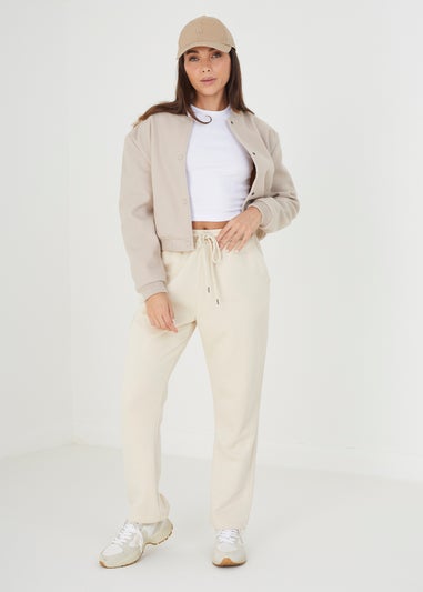 Brave Soul Beige Bomber Jacket