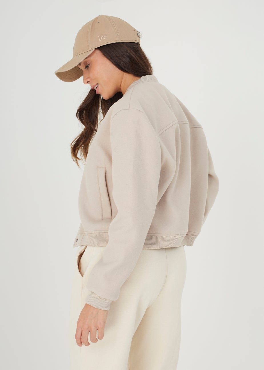 Brave Soul Beige Bomber Jacket
