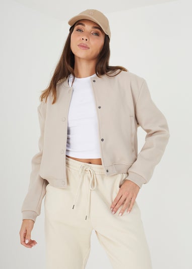 Brave Soul Beige Bomber Jacket
