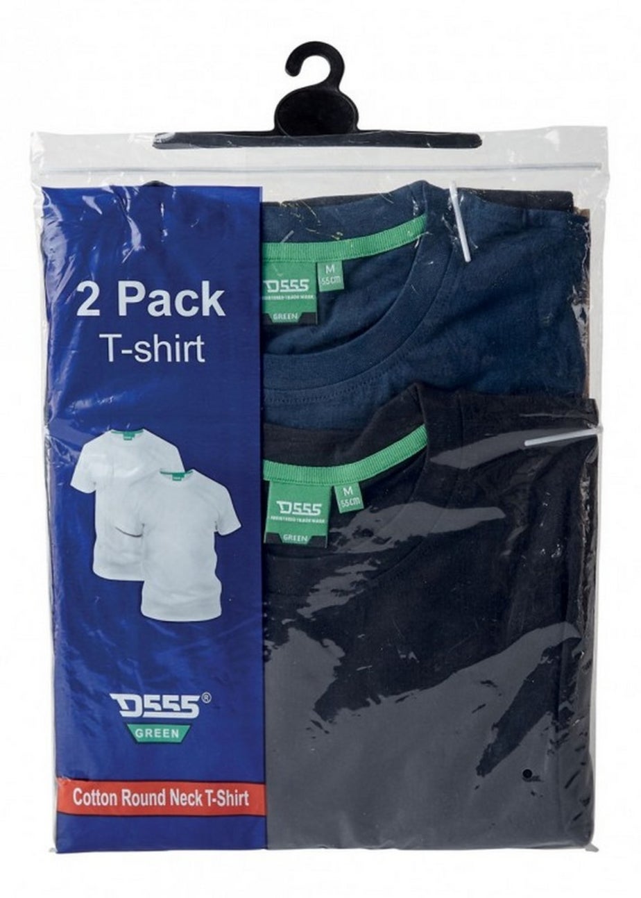 Duke Black Fenton Kingsize T-Shirt (Pack of 2)